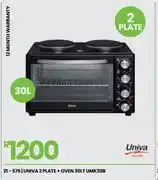 Fair Price Univa 2 Plate Stove + 30Ltr Oven UMK30B 21-576 offer