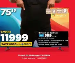 HiFi Corp 75-Inch QLED Google TV-75P8K offer