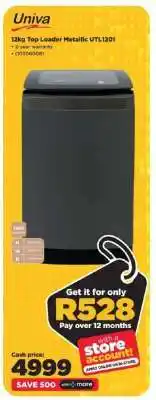 HiFi Corp Univa 12kg Top Loader Metallic UTL1201 offer