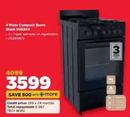 HiFi Corp 4 Plate Compact Stove Black DSS554 offer