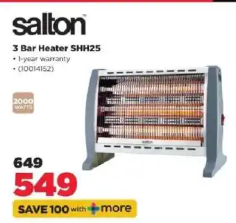 Salton 3-Bar Heater Shh25