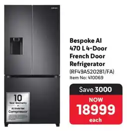 Makro Samsung Bespoke AI 4-Door French Door Refrigerator offer