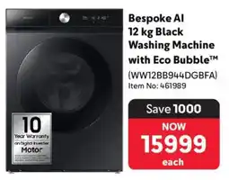 Makro Samsung Bespoke AI Black Washing Machine with Eco Bubble offer