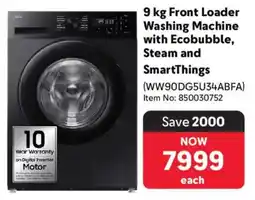 Makro Samsung Front Loader Washing Machine with Ecobubble, Steam and SmartThings offer