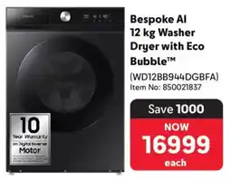 Makro Samsung Bespoke AI Washer Dryer with Eco Bubble offer