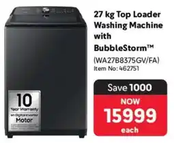 Makro Samsung Top Loader Washing Machine with BubbleStorm offer
