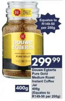 President Hyper Douwe Egberts Pure Gold Medium Roast Instant Coffee Jar offer