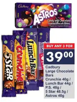 President Hyper Cadbury Large Chocolate Bars Crunchie/ Lunch Bar/ P.S./ 5 Star/ Astros offer