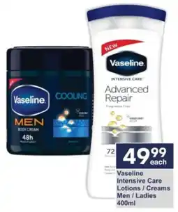 President Hyper Vaseline Intensive Care Lotions/ Creams Men/ Ladies offer