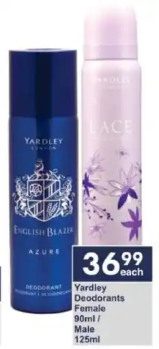 President Hyper Yardley Deodorants Female/ Male offer