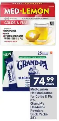President Hyper Med-Lemon Hot Medication for Colds & Flu/ Grand-Pa Headache Powders Stick Packs offer