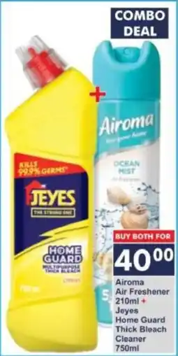 President Hyper Airoma Air Freshener and Jeyes Home Guard Thick Bleach Cleaner offer