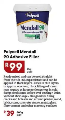 Brights Hardware Polycell Mendall 90 Adhesive Filler offer