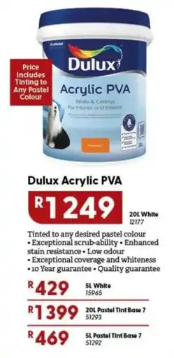 Brights Hardware Dulux Acrylic PVA offer