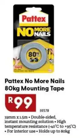 Brights Hardware Pattex No More Nails Mounting Tape offer