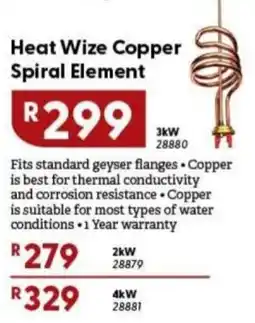 Brights Hardware Heat Wize Copper Spiral Element offer