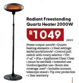Brights Hardware Radiant Freestanding Quartz Heater 2000W offer