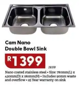 Brights Hardware Cam Nano Double Bowl Sink offer