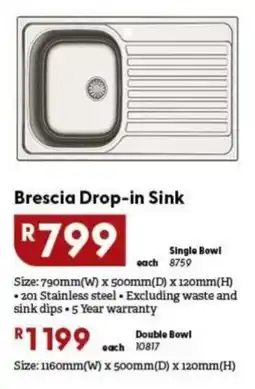 Brights Hardware Brescia Drop-in Sink offer