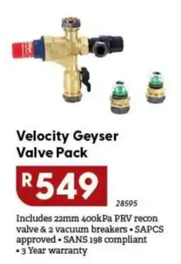 Brights Hardware Velocity Geyser Valve Pack offer