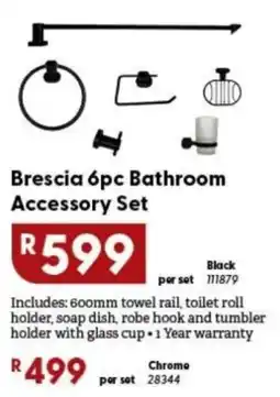 Brights Hardware Brescia 6pc Bathroom Accessory Set offer