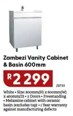 Brights Hardware Zambezi Vanity Cabinet & Basin offer