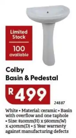 Brights Hardware Colby Basin & Pedestal offer