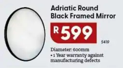 Brights Hardware Adriatic Round Black Framed Mirror offer