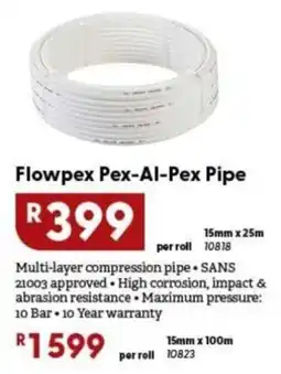 Brights Hardware Flowpex Pex-Al-Pex Pipe offer