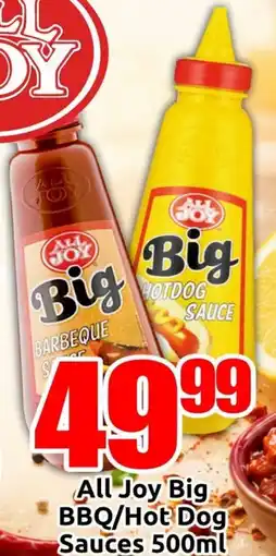 Three Star Cash and Carry All Joy Big BBQ/ Hot Dog Sauces offer