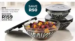 Table Charm Direct TC 3pc Zebra Glass Bowl Set/ Lids offer
