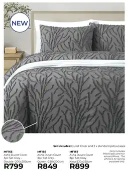 Table Charm Direct TC Asha Duvet Cover 3pc Set Grey Double offer