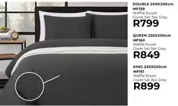 Table Charm Direct TC Double Waffle Duvet Cover Set 3pc Grey offer