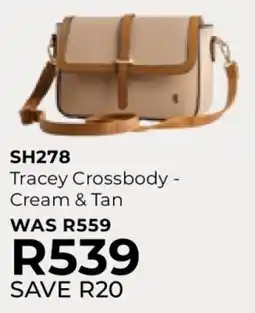 Table Charm Direct TC Tracey Crossbody Cream & Tan offer