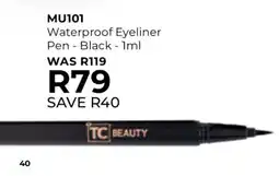 Table Charm Direct TC Waterproof Eyeliner Pen Black offer