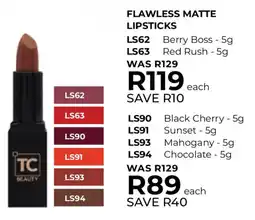 Table Charm Direct TC Flawless Matte Lipsticks offer