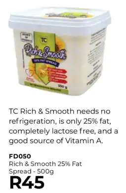 Table Charm Direct TC Rich & Smooth 25% Fat Spread offer