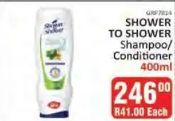 KitKat Cash and Carry SHOWER TO SHOWER Shampoo/Conditioner 400ml offer