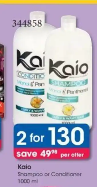 Clicks Kaio Shampoo or Conditioner 1000 ml offer