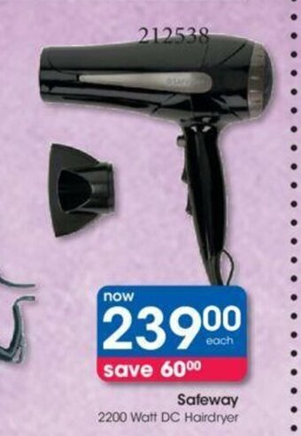 Clicks Safeway 2200 Watt DC Hairdryer offer