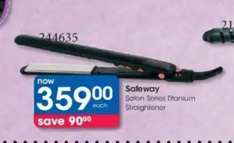 Clicks Safeway Salon Series Titanium Straightener offer