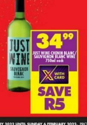Shoprite Just wine offer