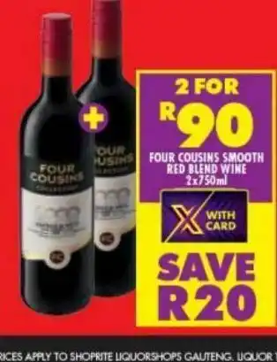 Shoprite Four cousins red wine 2 offer