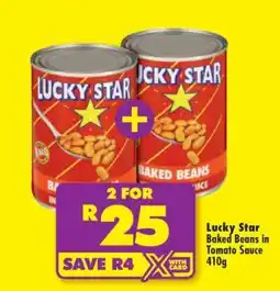 Shoprite LUCKY STAR BAKED BEANS IN TOMATO SAUCE 410g offer