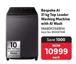 Makro Bespoke AI 21 kg Top Loader Washing Machine with AI Wash offer