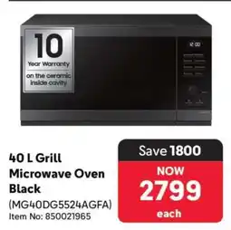Makro 40 L Grill Microwave Oven Black offer