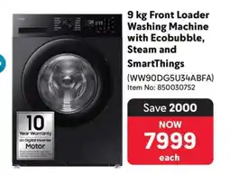 Makro 9 kg Front Loader Washing Machine with Ecobubble, Steam and SmartThings offer