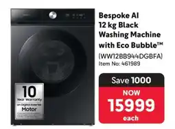 Makro Bespoke AI 12 kg Black Washing Machine with Eco Bubble offer