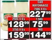 Advance Cash n Carry C&B Mayonnaise 750G X 6's offer