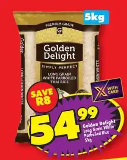 Shoprite Golden Delight Long Grain White Parboiled Rice 5kg offer